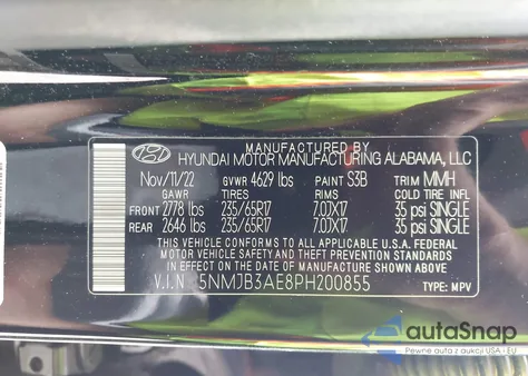 2023 Hyundai Tucson Sel z USA, uszkodzony, nr VIN 5NMJB3AE8PH200855